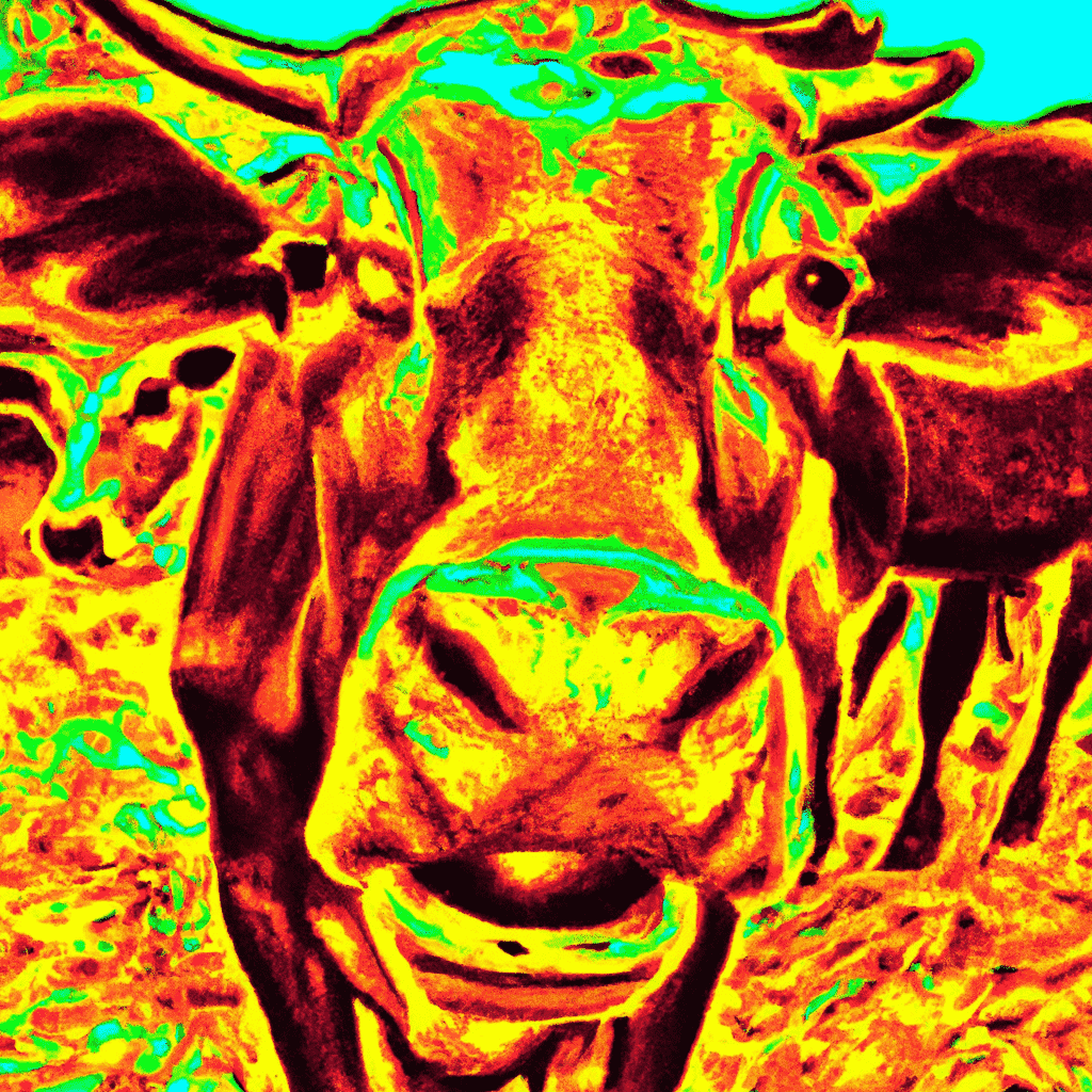a picture of a ugly trippy cow